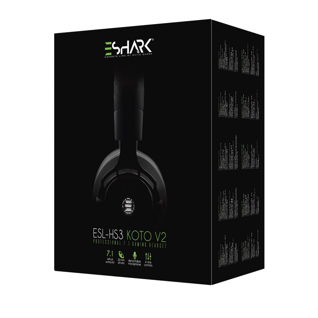 ESHARK SŁUCHAWKI GAMINGOWE DLA GRACZY Z MIKROFONEM ESHARK SŁUCHAWKI GAMINGOWE DLA GRACZY Z MIKROFONEM