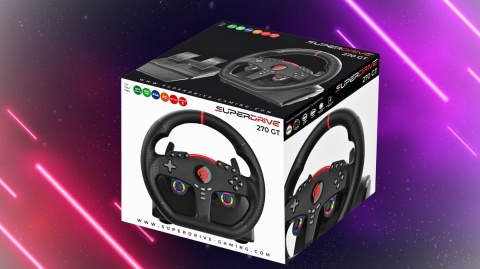 Kierownica gamingowa z pedałami i LED RGB