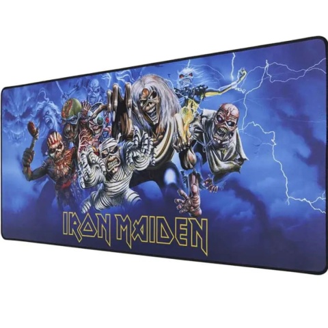 Podkładka XXL Iron Maiden 900x400 mm – gamingowa mata pod mysz i klawiaturę, Eddie, antypoślizgowa, 3 mm