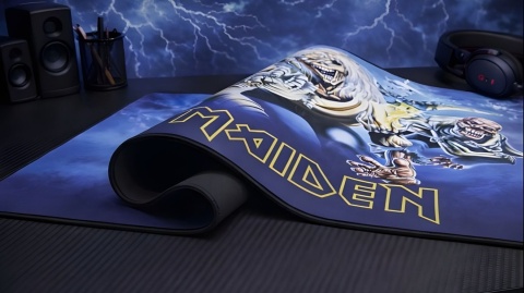 Podkładka XXL Iron Maiden 900x400 mm – gamingowa mata pod mysz i klawiaturę, Eddie, antypoślizgowa, 3 mm