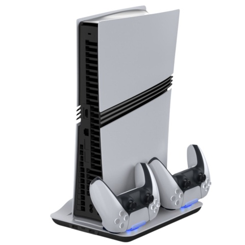 Podstawka chłodząca i stacja ładująca do PS5 / PS5 Slim / PS5 Pro – wentylatory, LED, USB, szybkie ładowanie padów