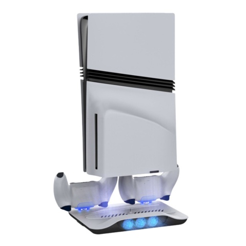 Podstawka chłodząca i stacja ładująca do PS5 / PS5 Slim / PS5 Pro – wentylatory, LED, USB, szybkie ładowanie padów