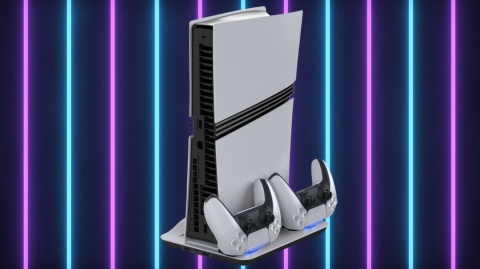 Podstawka chłodząca i stacja ładująca do PS5 / PS5 Slim / PS5 Pro – wentylatory, LED, USB, szybkie ładowanie padów