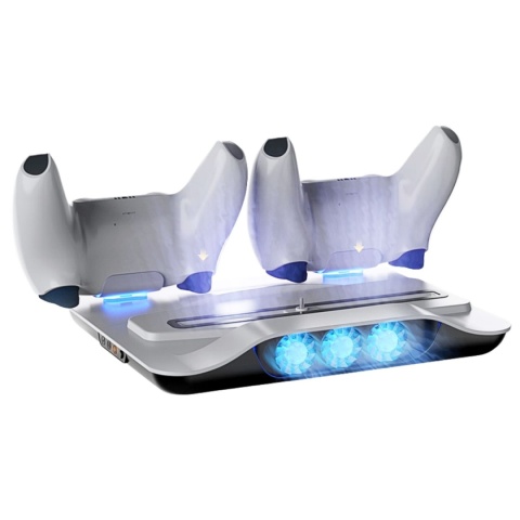 Podstawka chłodząca i stacja ładująca do PS5 / PS5 Slim / PS5 Pro – wentylatory, LED, USB Podstawka chłodząca i stacja ładująca do PS5 / PS5 Slim / PS5 Pro – wentylatory, LED, USB