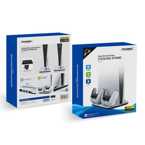 Podstawka chłodząca i stacja ładująca do PS5 / PS5 Slim / PS5 Pro – wentylatory, LED, USB Podstawka chłodząca i stacja ładująca do PS5 / PS5 Slim / PS5 Pro – wentylatory, LED, USB
