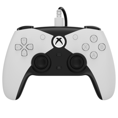 Przewodowy kontroler Xbox Series X/S, Xbox One i PC, programowalne przyciski, kontroler z czujnikami Halla- biały