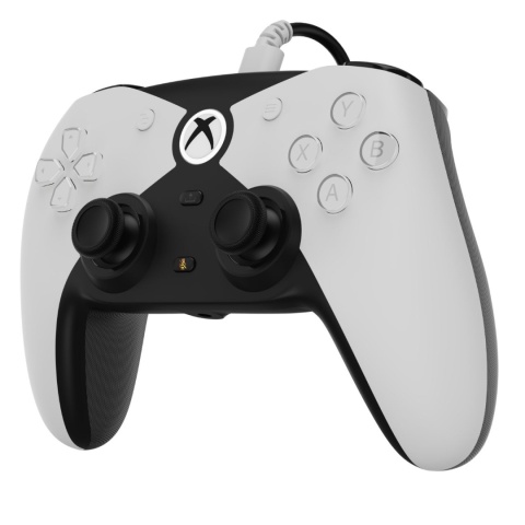 Przewodowy kontroler Xbox Series X/S, Xbox One i PC, programowalne przyciski, kontroler z czujnikami Halla- biały