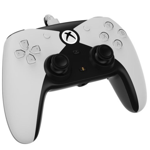 Przewodowy kontroler Xbox Series X/S, Xbox One i PC, programowalne przyciski, kontroler z czujnikami Halla- biały