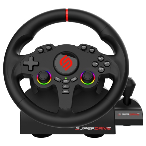 SUBSONIC Kierownica gamingowa 220 RS-X z pedałami, LED