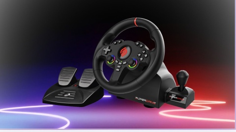 SUBSONIC Kierownica gamingowa 220 RS-X z pedałami, LED