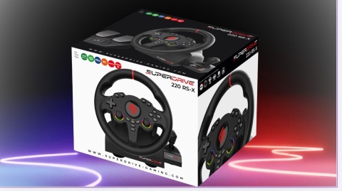 SUBSONIC Kierownica gamingowa 220 RS-X z pedałami, LED