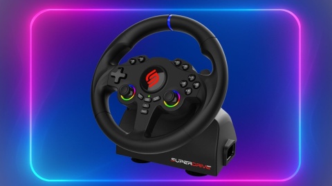 SUBSONIC Kierownica gamingowa z pedałami i LED - PS5 i PC