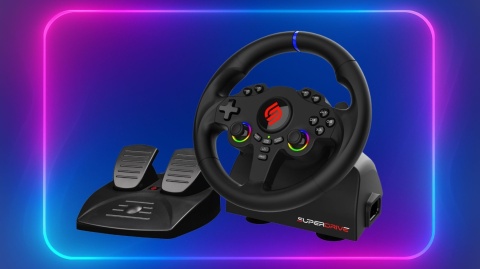 SUBSONIC Kierownica gamingowa z pedałami i LED - PS5 i PC