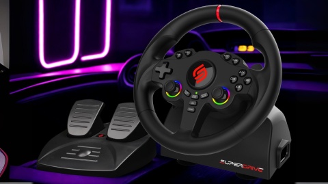 Subsonic Kierownica gamingowa 220 RS z pedałami i LED RGB