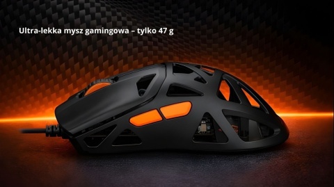 Ultra-lekka mysz gamingowa 47 g 12 400 DPI PixArt 3327 FPS RGB USB