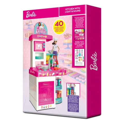 Kuchnia Barbie ToyShock dla dzieci interaktywna zestaw 40 akcesoriów