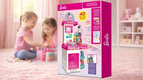 Kuchnia Barbie ToyShock dla dzieci interaktywna zestaw 40 akcesoriów