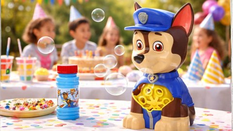 Maszyna do baniek mydlanych Psi Patrol Chase Bubble Machine dla dzieci