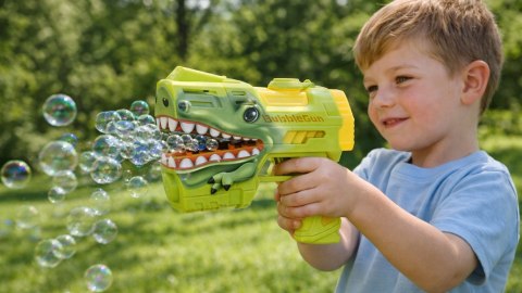 Pistolet do baniek mydlanych Dinozaur maszynka strzelająca bańkami