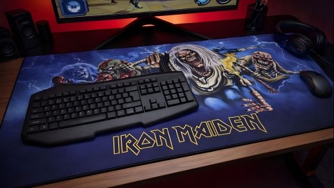 Podkładka XXL Iron Maiden 900x400 mm - gamingowa mata pod mysz i klawiaturę, Eddie, antypoślizgowa, 3 mm