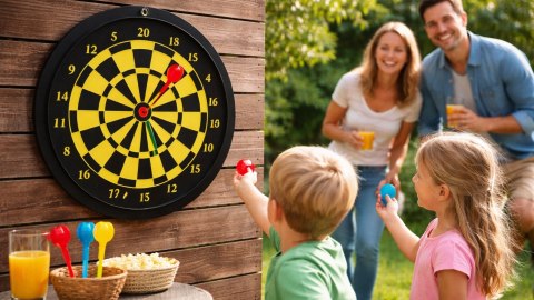 Tarcza magnetyczna do rzutek dwustronna dla dzieci FUN AREA rzutki dart