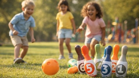 Zestaw do kręgli dla dzieci FUN AREA gra zręcznościowa kręgle plastikowe