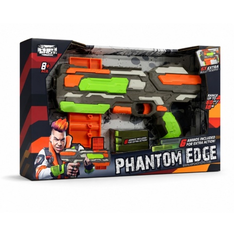 BLASTER NA STRZAŁKI PIANKOWE HIP SHOT FJ8054 6 SZT ZASIĘG 18 M 8+