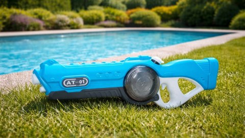 ELEKTRYCZNY PISTOLET NA WODĘ 55CM AQUA WORLD LED DŹWIĘK MOCNY STRUMIEŃ do 8m