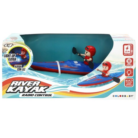 Kajak zdalnie sterowany RC 2.4GHz łódka motorówka River Kayak figurka LED