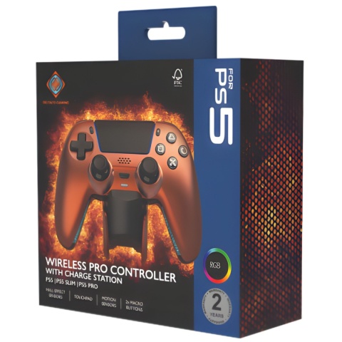 Kontroler bezprzewodowy Deltaco GAM-199-ORANGECOPPER PS5 + Stacja ładująca