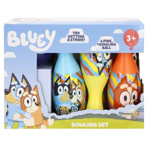Kręgle dla dzieci Bluey - zestaw bowling 6 kręgli + piłka