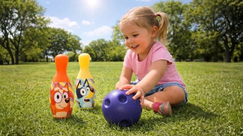 Kręgle dla dzieci Bluey - zestaw bowling 6 kręgli + piłka