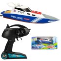 ŁÓDŹ POLICYJNA RC PATROL 2.4GHz 36CM SZYBKA MOTORÓWKA ZDALNIE STEROWANA