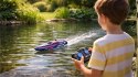 Łódź zdalnie sterowana RC 2.4 GHz motorówka sportowa wyścig Racing Boat LED