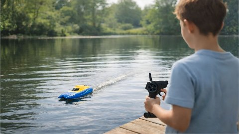Łódź zdalnie sterowana motorówka łódka RC 2.4GHz Racing Boat z akumulatorem