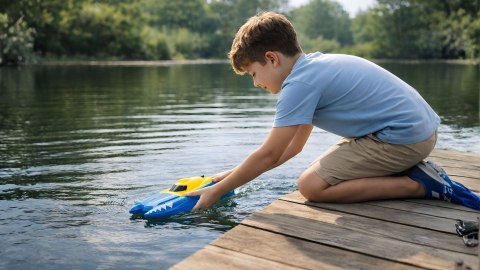 Łódź zdalnie sterowana motorówka łódka RC 2.4GHz Racing Boat z akumulatorem