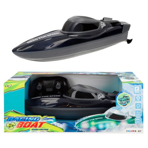 Łódź zdalnie sterowana motorówka wyścigowa RC 360° 2.4 GHz LED Racing Boat