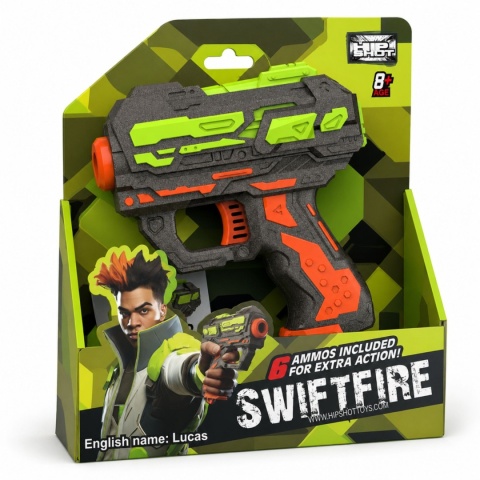 PISTOLET BLASTER HIP SHOT SWIFTFIRE 6 STRZAŁEK PIANKOWYCH 8+