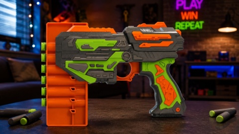 PISTOLET BLASTER NA STRZAŁKI PIANKOWE 6 SZT MANUALNY 8+