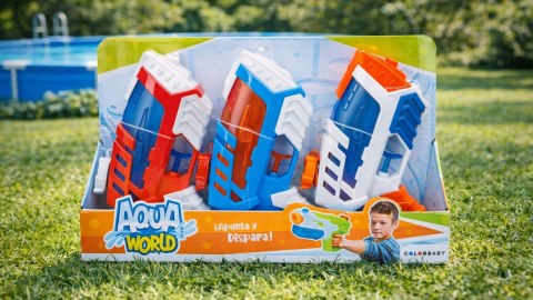 PISTOLET NA WODĘ DLA DZIECI ZESTAW 3 SZT AQUA WORLD STRZELANKA WODNA