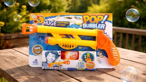 Pistolet do baniek mydlanych POP BUBBLER zabawka dla dzieci 118ml