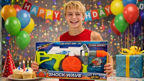Pistolet na wodę SHOCK WAVE 650 ml duży zasięg pompka dla dzieci