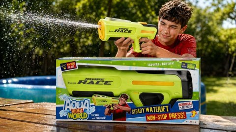 Pistolet na wodę elektryczny WaterJet akumulatorowy LED duży zbiornik 520ml
