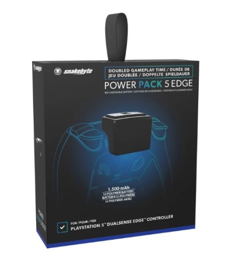 Snakebyte Power Pack 5 Edge – powerbank do pada PS5 DualSense Edge 1500 mAh, szybkie ładowanie USB-C
