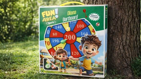 Tarcza do darta Fun Area 36cm - rzutki na rzepy zabawka dla dzieci (zestaw)