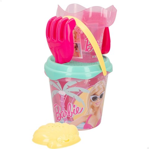 ZESTAW DO PIASKU BARBIE do piaskownicy na plażę WIADERKO ŁOPATKA GRABKI itp