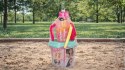 ZESTAW DO PIASKU BARBIE do piaskownicy na plażę WIADERKO ŁOPATKA GRABKI itp