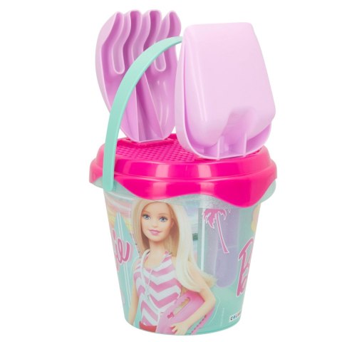 ZESTAW DO PIASKU BARBIE do piaskownicy plażę WIADERKO ŁOPATKA FOREMKI itp.