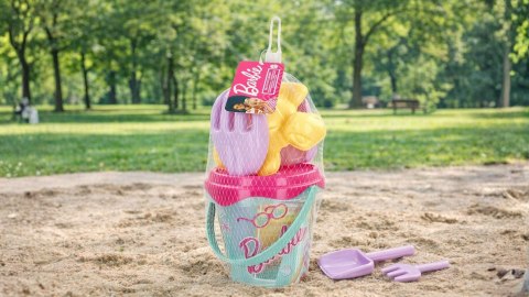 ZESTAW DO PIASKU BARBIE do piaskownicy plażę WIADERKO ŁOPATKA FOREMKI itp.