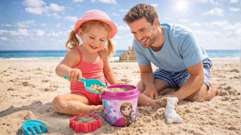 ZESTAW DO PIASKU DISNEY FROZEN WIADERKO + AKCESORIA 6 ELEM. KRAINA LODU